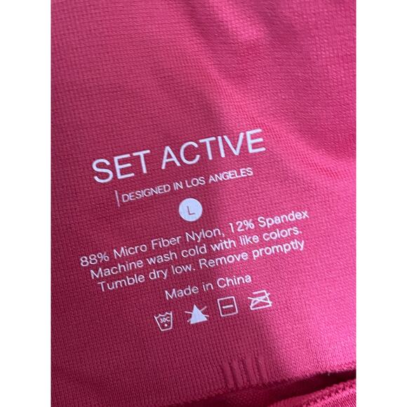 SET Active Pink Sculptflex Seamless Workout Leggings, Women's Large - Picture 2 of 4